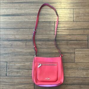 Kate Spade Pink Leather Crossbody Bag with Adjustable Strap